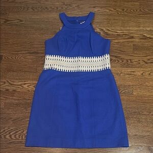 Lily Pulitzer Blue Sleeveless Dress with Gold Accents